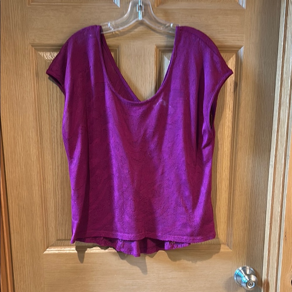 Aeropostale Pink and Purple Cap Sleeve T-Shirt